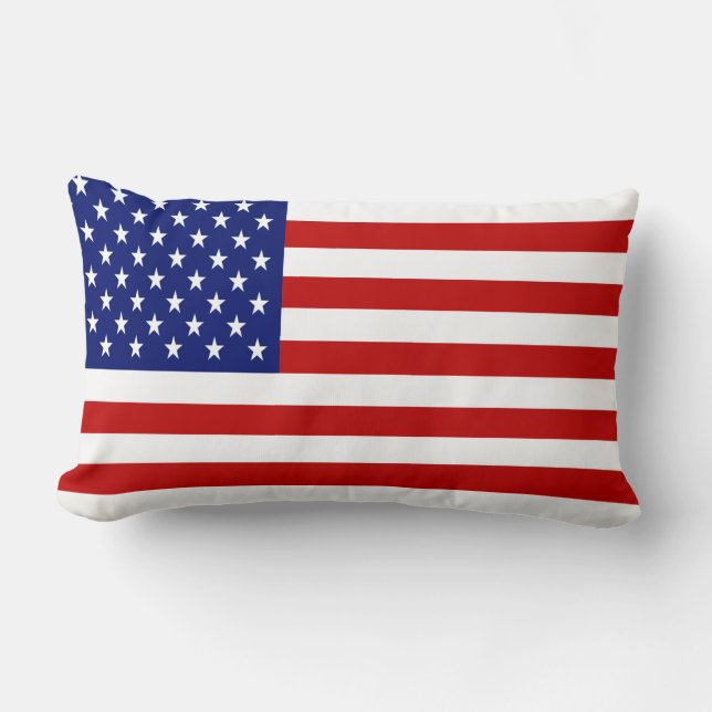 Cool and Patriotic American Flag Lumbar Cushion (Front)