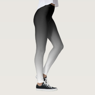 Cool and Trendy Black to white Gradient Leggings