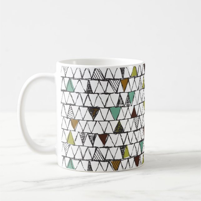 Cool and trendy seamless pattern of hand-drawn doo coffee mug (Left)