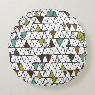 Cool and trendy seamless pattern of hand-drawn doo round cushion