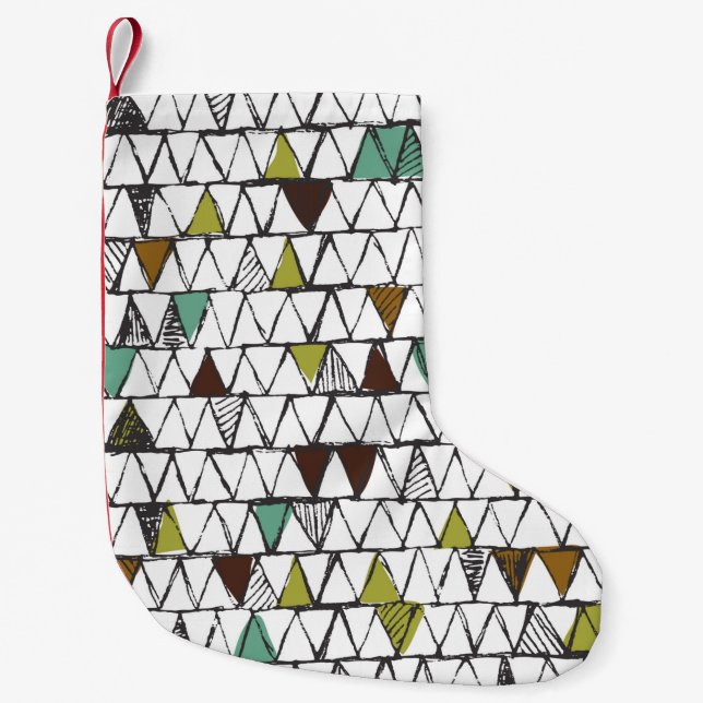 Cool and trendy seamless pattern of hand-drawn doo small christmas stocking (Front)