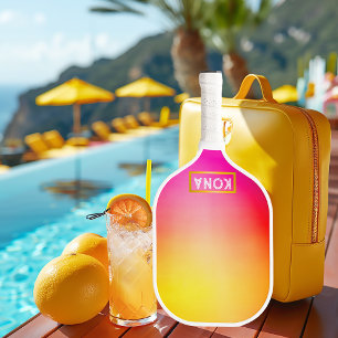 Cool and Trendy Tropical Ombre Pink and Yellow  Pickleball Paddle