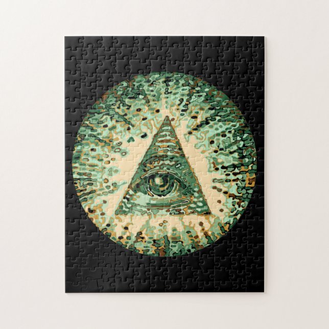 Cool and Unique Camouflage Illuminati Jigsaw Puzzle (Vertical)