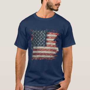 Cool and unique Patriotic Distressed American Flag T-Shirt