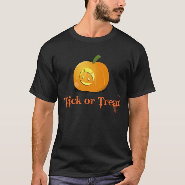 Cool Android Pumpkin Halloween Shirt (Front)