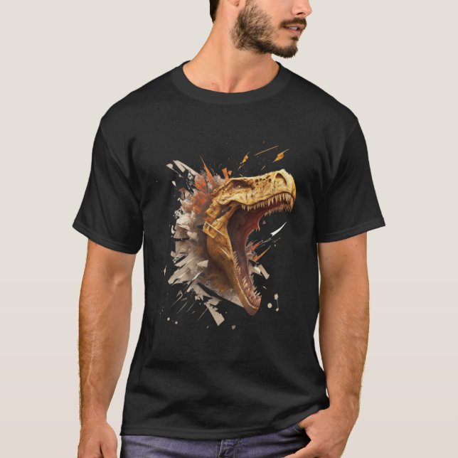 Cool angry dinosaur Tyrannosaurus Rex  1 T-Shirt (Front)