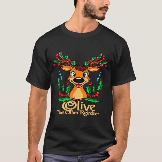 Cool Animal Designs And More Olive The Other Reind T-Shirt (Front)