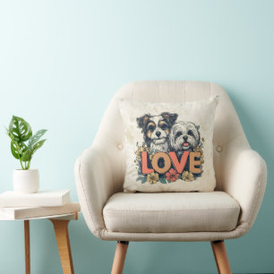 Cool Animal Pattern - Cute Dogs 8 Cushion