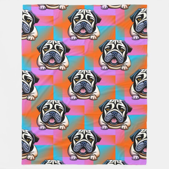 Cool Animal Pattern - Cute Dogs 9 Fleece Blanket (Front)