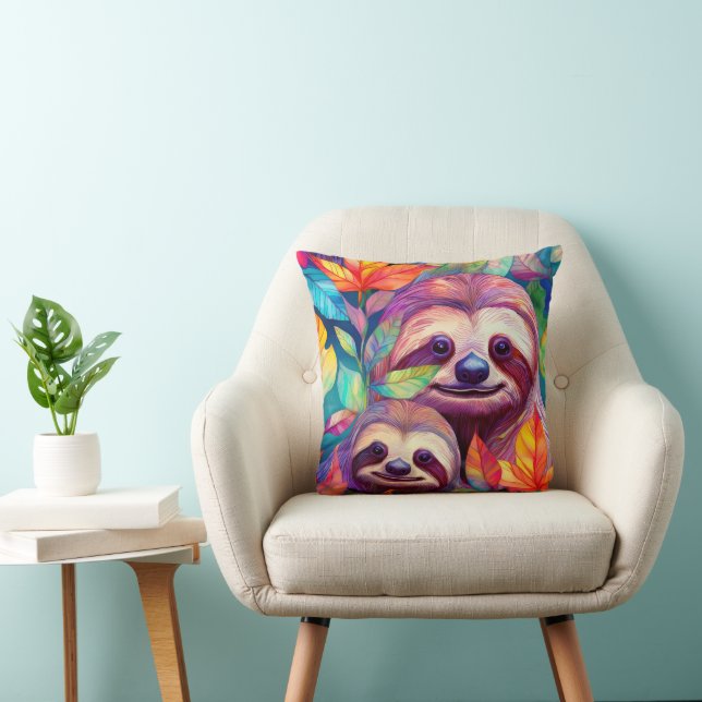 Cool Animal Pattern - Cute Sloth 1 Cushion (Chair)