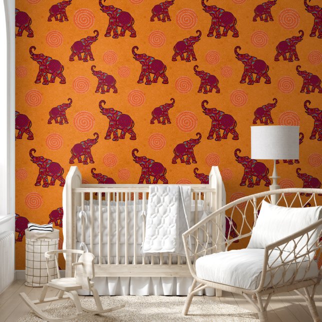 Cool Animal Pattern - Elephant 1 Wallpaper (Kids)