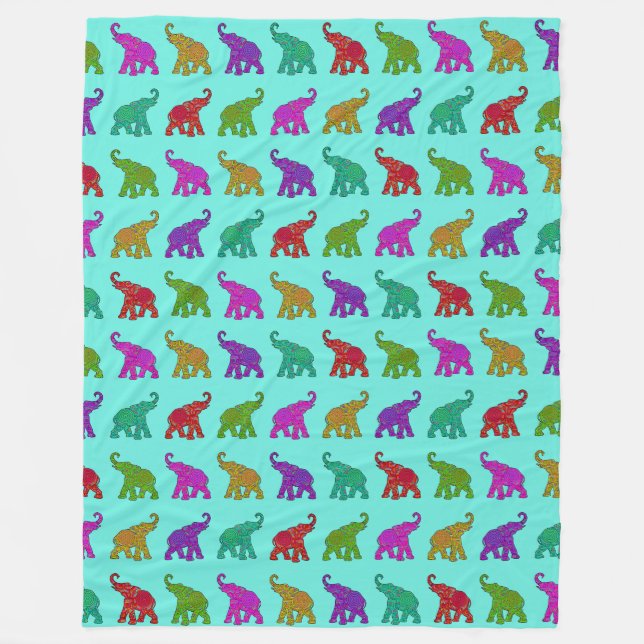 Cool Animal Pattern - Elephant 8 Fleece Blanket (Front)