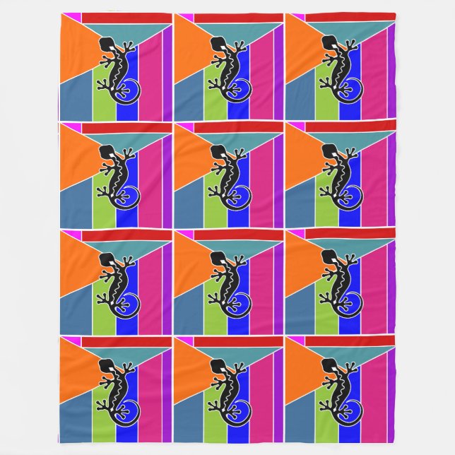 Cool Animal Pattern - Gecko 2 Fleece Blanket (Front)