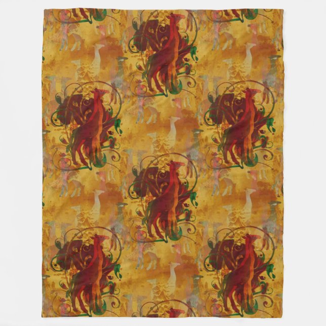 Cool Animal Pattern - Giraffs 1 Fleece Blanket (Front)