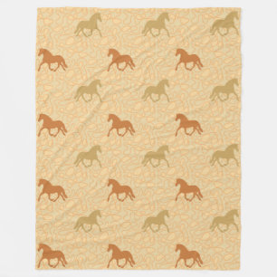 Cool Animal Pattern - Horse Silhouette 2 Fleece Blanket