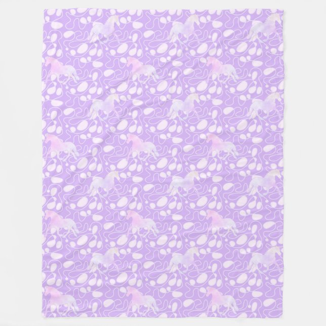 Cool Animal Pattern - Horse Silhouette 3 Fleece Blanket (Front)