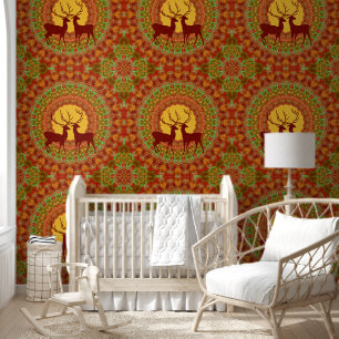 Cool Animal Pattern - Mandala Deers 1 Wallpaper