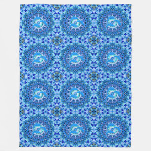 Cool Animal Pattern - Mandala Dolphins 1 Fleece Blanket