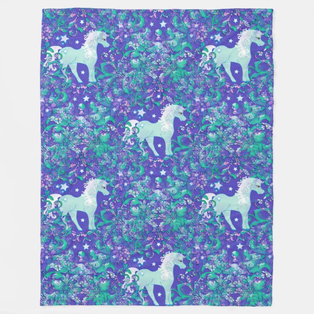 Cool Animal Pattern - Mandala Unicorn 1 Fleece Blanket (Front)