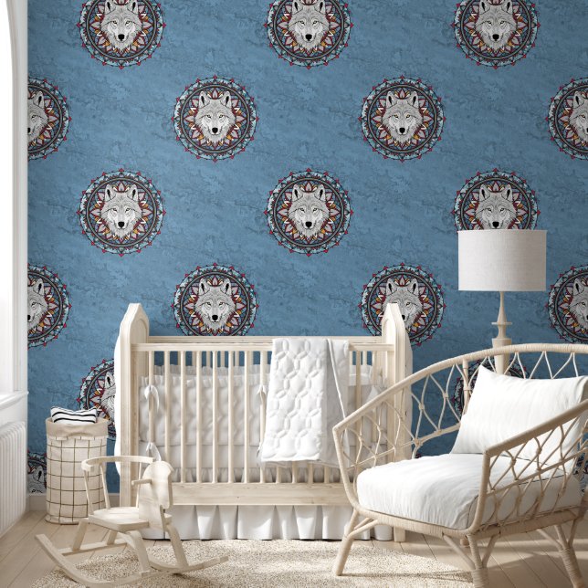 Cool Animal Pattern - Wolf Head Mandala 2 Wallpaper (Kids)