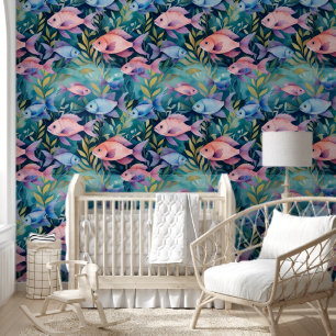 Cool Animal Watercolor Pattern - Fish 3 Wallpaper