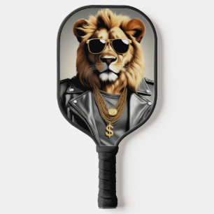Cool Animal Wearing Sunglasses And Leather Jacket Pickleball Paddle