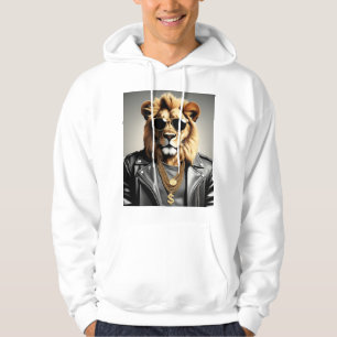 Cool Animal With Sunglasses And A Leather Jacket Hoodie