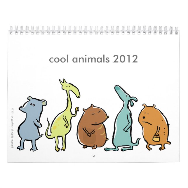 cool animals 2012 (customisable) calendar (Cover)