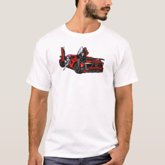 Cool Anime Gangster Couple with Red Supercar T-Shirt