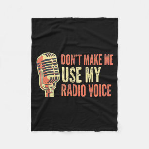 Cool Announcer Voice Humor Vintage Broaasting Stud Fleece Blanket