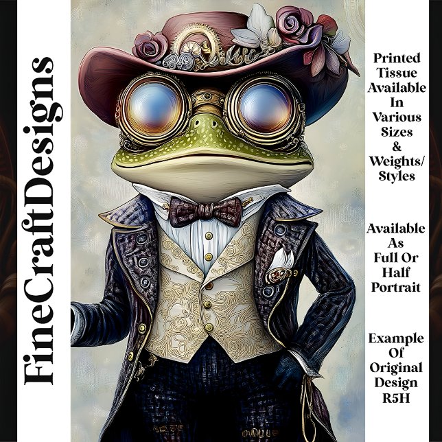 Cool Anthropomorphic Steampunk Frog R5H Decoupage Tissue Paper (Creator Uploaded)