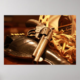 Cool antique Colt revolver photography poster