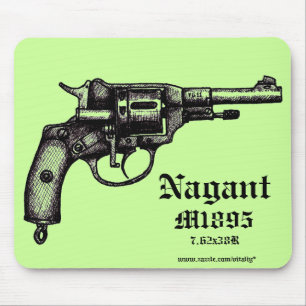 Cool antique Nagant revolver graphic mousepad