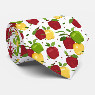 cool apple colours tiled pattern fruit tie