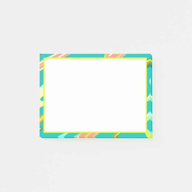 Cool Aqua Abstract Liquid style modern painting Post-it Notes (Front)