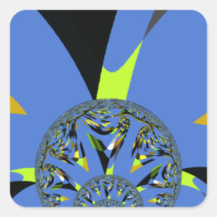 Cool Arches with Fractal Spheres Art Design Square Sticker