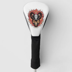Cool Aries on fire Zodiac Astology design Golf Head Cover