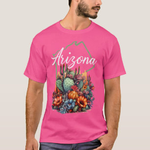 Cool Arizona Blooming Flowers Cactus Outdoor Hikin T-Shirt