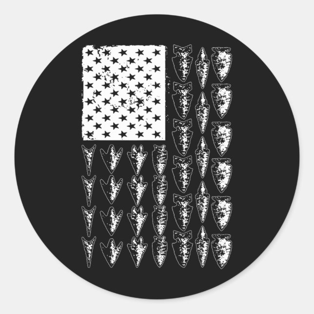 Cool Arrowhead For Men Women Bowhunt Arrow Hunting Classic Round Sticker (Front)