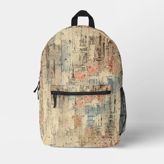 Cool art grunge background Old wood rustic pattern Printed Backpack (Front)