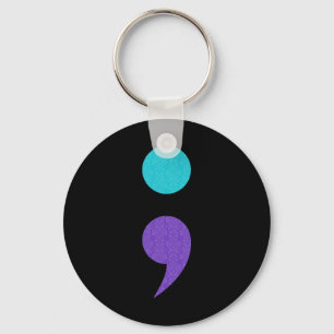 Cool Art Of Semicolon Sign For Suicide Prevention  Key Ring