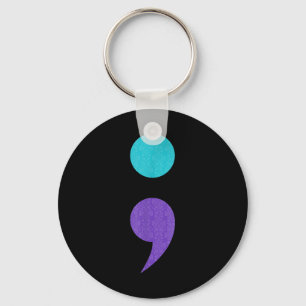 Cool Art Of Semicolon Sign For Suicide Prevention Key Ring