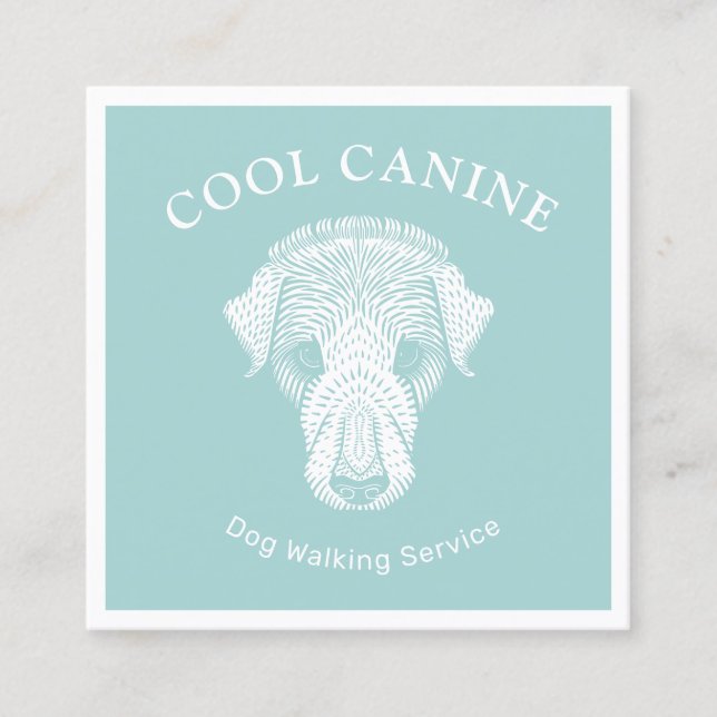 Cool Artistic Dog Walking Walker  Business Card (Front)