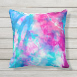 Cool Artsy Girly Purple Pink Blue Tie Dye Pattern Cushion<br><div class="desc">This modern and cool design is perfect for the summer months. It features an artsy, trendy, and modern pink, blue, and teal green tie-tye pattern on a simple white background. It's fashionable, fun, and unique! ***IMPORTANT DESIGN NOTE: For any custom design request such as matching product requests, colour changes, placement...</div>