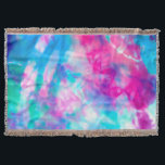 Cool Artsy Girly Purple Pink Blue Tie Dye Pattern Throw Blanket<br><div class="desc">This modern and cool design is perfect for the summer months. It features an artsy, trendy, and modern pink, blue, and teal green tie-tye pattern on a simple white background. It's fashionable, fun, and unique! ***IMPORTANT DESIGN NOTE: For any custom design request such as matching product requests, colour changes, placement...</div>