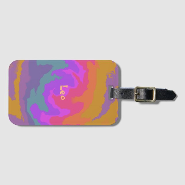 Cool  Arty Vibe Colourful Luggage Tag (Front Horizontal)