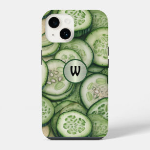 Cool as Cucumbers Green Veggie Monogram iPhone 14 Case