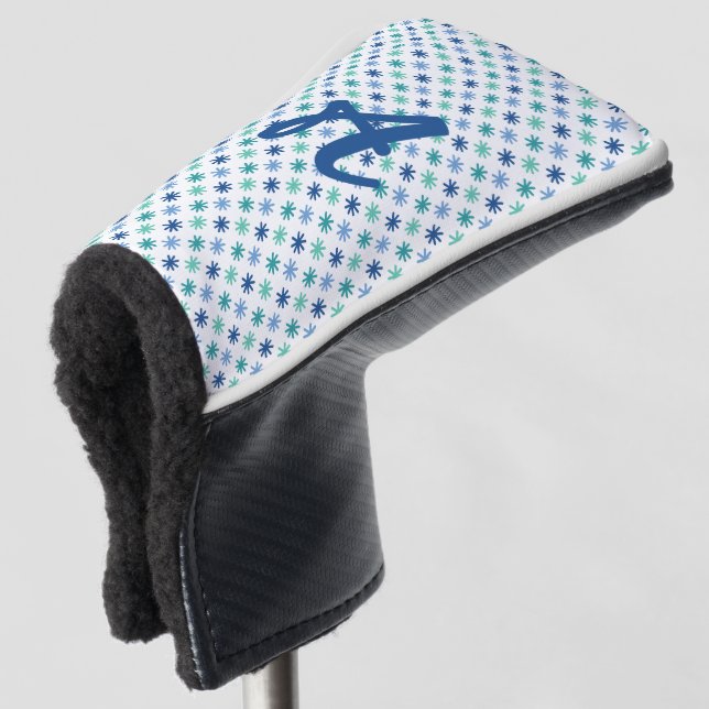 Cool AsteriskS Ocean Colours Personalised (Putter) Golf Head Cover (3/4 Front)