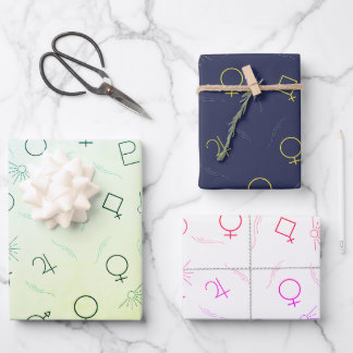 Cool Astrology Symbols Wrapping Paper Sheet