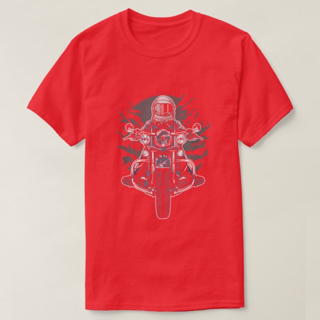 Cool Astronaut Biker Motorcycle  T-Shirt (Design Front)